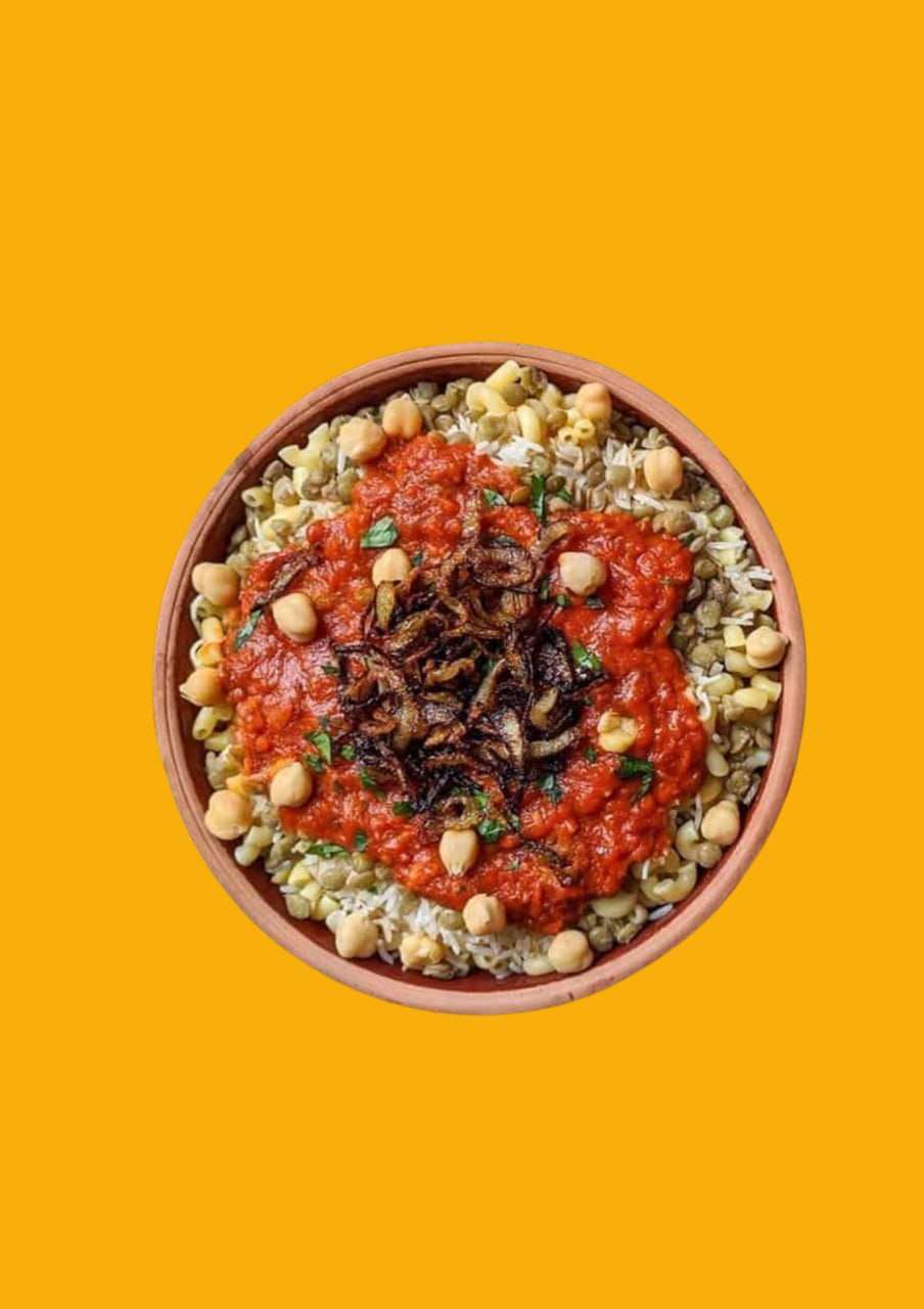 Large portion of Egyptian koshari